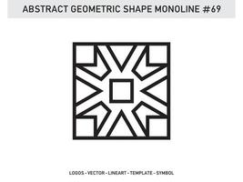 abstrakter geometrischer Monoline Lineart Linienform freier Vektor