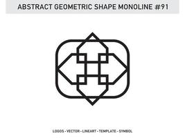 geometrisk lineart linje form monoline abstrakt vektor design gratis