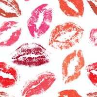 Küsse nahtlose Vektormuster. Lippen drucken Muster vektor