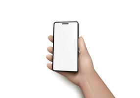 3D-Hand mit Smartphone auf weißem Hintergrund. Vektor-Illustration vektor
