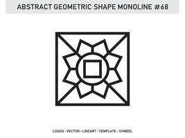 abstrakter geometrischer Monoline Lineart Linienform freier Vektor