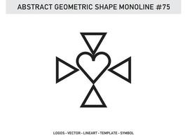 abstrakte geometrische monoline lineart linie vektorform frei vektor