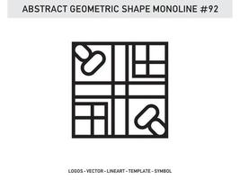 geometrisk lineart linje form monoline abstrakt vektor design gratis