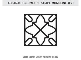 geometrisk lineart linje form monoline abstrakt vektor design gratis