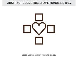 abstrakte geometrische monoline lineart linie vektorform frei vektor