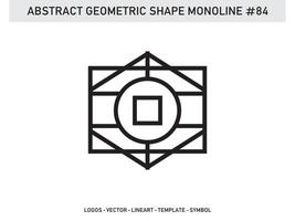 Ornament geometrische monoline Form abstrakte Linie freier Vektor