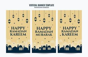 ramadan kareem vertikale webbannerfläche und hintergrund vektor