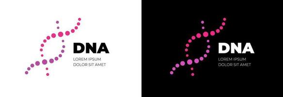 DNA-Molekül-Logo-Design. Medizin-Gen-Helix-Struktur-Logo-Vektor-Eps-Konzept. genetische molekulare Markenidentitätsvorlage für Unternehmen