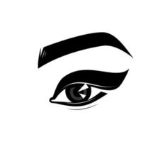 Augenbrauen-Wimpern-Logo. Auge - Vektorsymbol. Dauertätowierung, Wimpernverlängerung. Schönheitssalon. Make-up und Kosmetik vektor