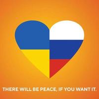 ukraine - februar 2022 ukraine gegen russland nationalflaggen, die frieden während des krieges zeigen vektor