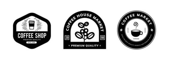 kaffe logotyp set malldesign vektor