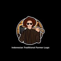 indonesisches traditionelles Bauernlogo vektor