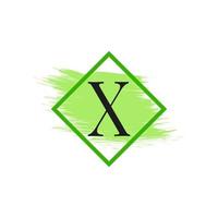 bokstaven x logotyp med vattenfärg penseldrag. användbar för logotyper för företag, bröllop, smink och mode. vektor