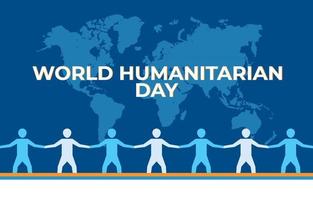platt designillustration av världens humanitära dag-mall, design som lämpar sig för affischer, bakgrunder, gratulationskort, världens humanitära dag-tema vektor