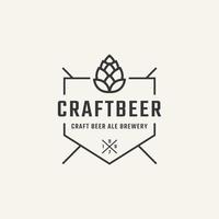 klassisk vintage retro etikett märke för humle hantverk öl ale bryggeri logotyp design inspiration vektor