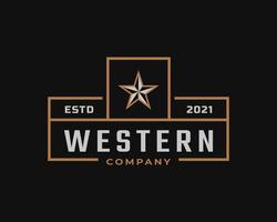 klassisk vintage retro etikett märke för western country texas logotyp design inspiration vektor