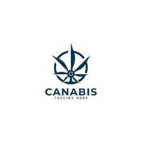 Cannabis-Marihuana-Logo. Vintage-Stil-Symbol-Vektor-Illustration vektor