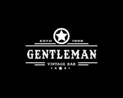 kreativa klassiska vintage retro etikettmärke för gentleman tyg kläder logotyp design inspiration vektor