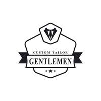 vintage retro märke för kläder kläder gentleman och maskulin logotyp emblem symbol vektor