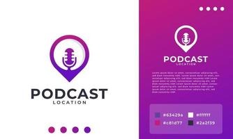 Podcast-Logo, Stift-Podcast-Symbol-Logo-Design-Vorlagenelement vektor