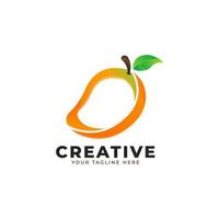 mango fruktjuice logotyp med modern style.brand identitet logotyper design vektor illustration mall