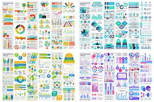 Satz der infographic Elementdaten-Sichtbarmachungsvektor-Designschablone. Kann für Schritte, Optionen, Geschäftsprozesse, Workflows, Diagramme, Ablaufdiagramme, Zeitleisten, Marketing-Symbole und Infografiken verwendet werden. vektor