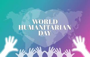 Illustrationsvektorgrafik des humanitären Tageskartenhintergrundes mit den Händen, Design passend für Plakate, Hintergründe, Grußkarten, humanitärer Welttag themenorientiert vektor