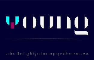 kreativa moderna minimala platt futuristiska alfabetets logotypdesign för små bokstäver