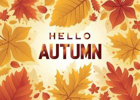 hallo herbstsaisonvorlage mit blatt. Herbsthintergrund mit Herbstlaub.