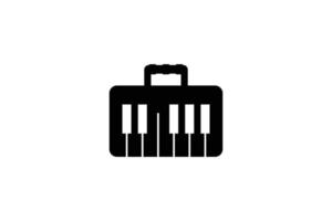 Taschen- und Piano-Logo-Template-Design. Symbolabbildung. vektor