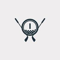 Golfsport-Logo. Buchstabe i für Golf-Logo-Design-Vektorvorlage. eps10-Vektor vektor