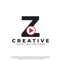 kreativa moderna spela bokstaven z-ikonen. musik- och videologotypelement. användbar för företags- och tekniklogotyper. vektor