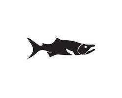 Fisch Vektor Silhouette Vorlage Lachs schwarz