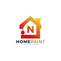 anfangsbuchstabe n home paint immobilien logo design inspiration vektor