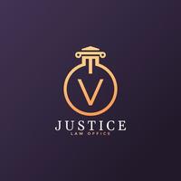 Anwaltskanzlei Buchstabe V Logo-Design-Vorlagenelement vektor