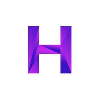 första bokstaven h låg poly overlay logotyp formgivningsmall. vektor eps 10