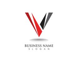 V-logotyp affärsobjektikoner vektor