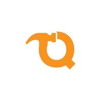första bokstaven q hammare logotyp design inspiration vektor