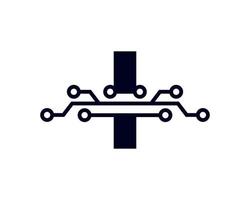 Tech-Brief i-Logo. futuristische Vektor-Logo-Vorlage geometrische Form. verwendbar für Geschäfts- und Technologielogos. vektor