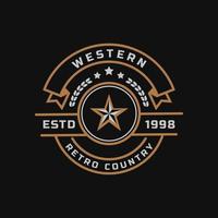 vintage retro märke för västra landet emblem texas logotyp designmall element vektor