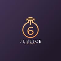 Anwaltskanzlei Nummer 6 Logo-Design-Vorlagenelement vektor