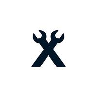 anfangsbuchstabe x schraubenschlüssel logo design inspiration vektor