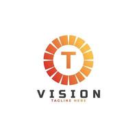 vision första bokstaven t logotyp designmall element vektor