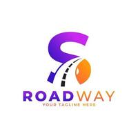 Initial s Road Way Logo Design Icon Vektorgrafik. konzept von ziel, adresse, position und reise vektor