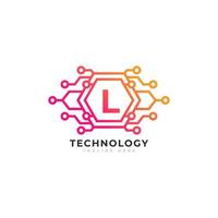 technologie anfangsbuchstabe l logo design template element. vektor