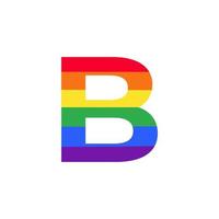 buchstabe b in regenbogenfarbe logo design inspiration für lgbt-konzept vektor