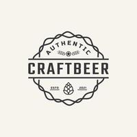 klassisk vintage retro etikett märke för humle hantverk öl ale bryggeri logotyp design inspiration vektor