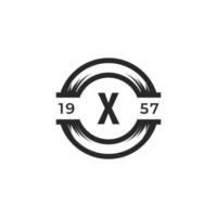 vintage insignien buchstabe x logo design template element. geeignet für identität, etikett, abzeichen, café, hotelikonenvektor vektor