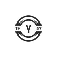 vintage insignien buchstabe y logo design template element. geeignet für identität, etikett, abzeichen, café, hotelikonenvektor vektor