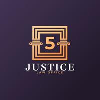 Anwaltskanzlei Nummer 5 Logo-Design-Vorlagenelement vektor